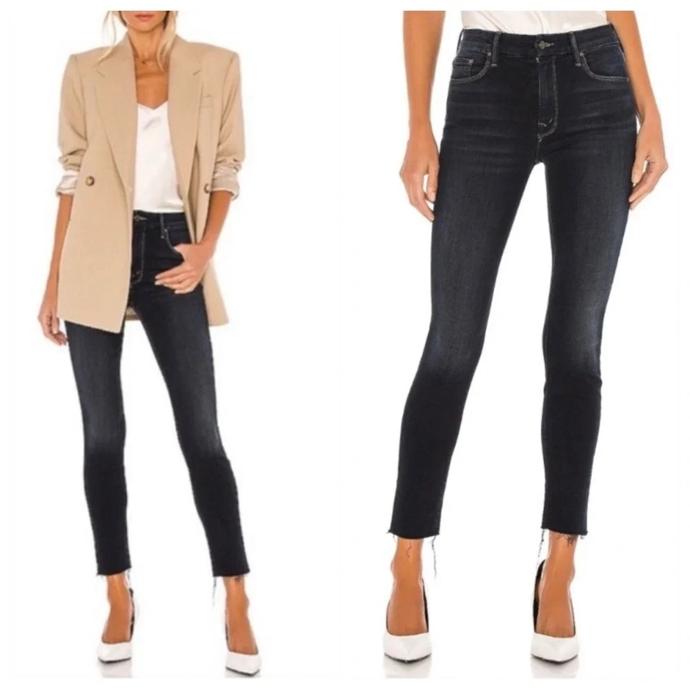 MOTHER The Looker Ankle Fray Denim Jeans Coffee Tea or‎ Me Wash Size 25